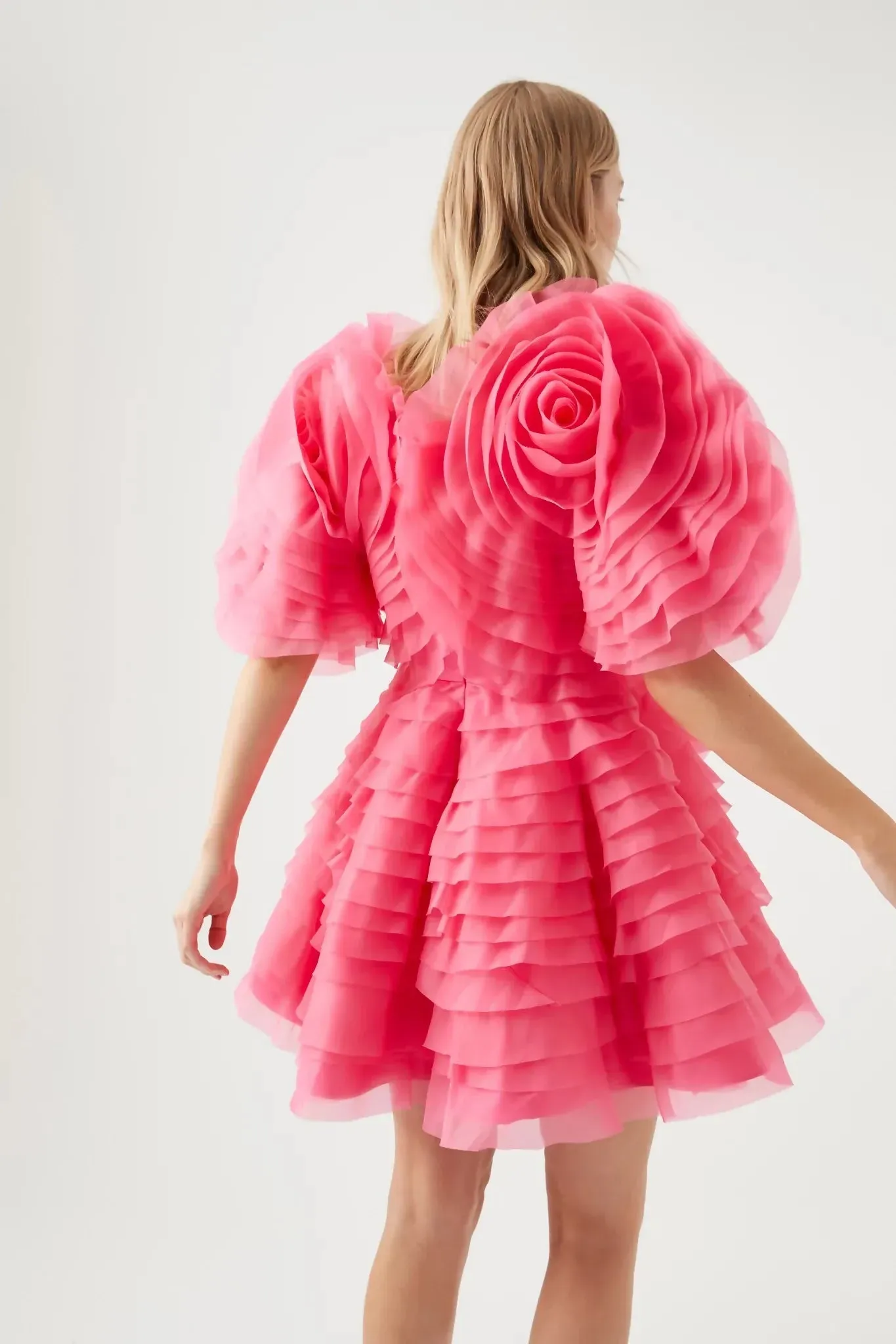 Aje Amour Ruffle Mini Dress Pink Size 8