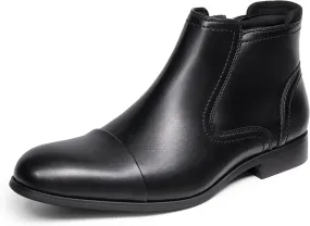 Chelsea Boots Men Dress Boots with Zipper Casual Men's Leather Chelsea Ankle Boots