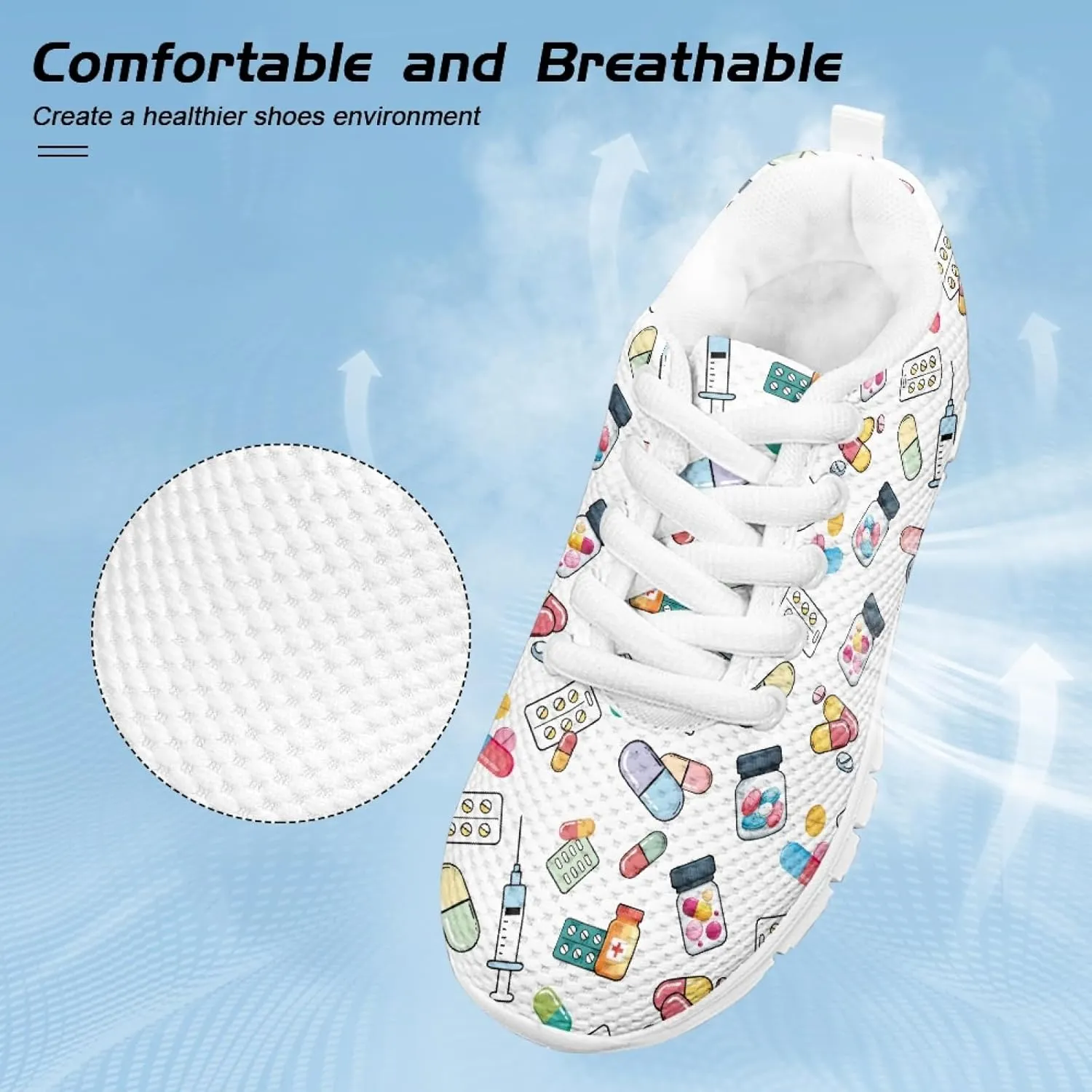 Cumagical Kids Shoes Breathable Sneakers for Boys Girls Night Running Safety