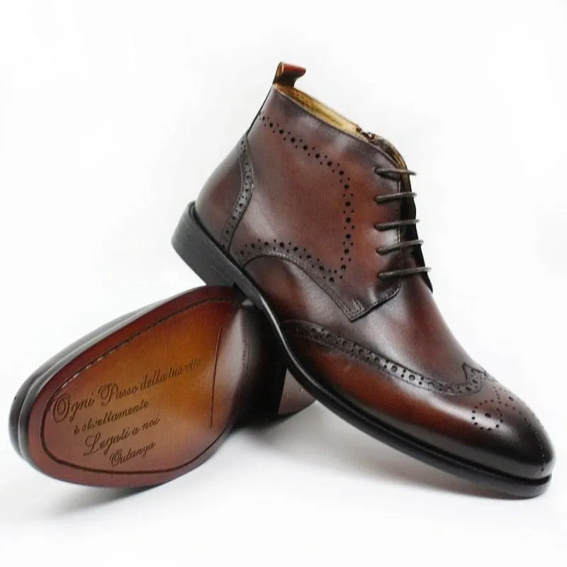 DW Men's Luxurious  Genuine Leather Ankle Boots