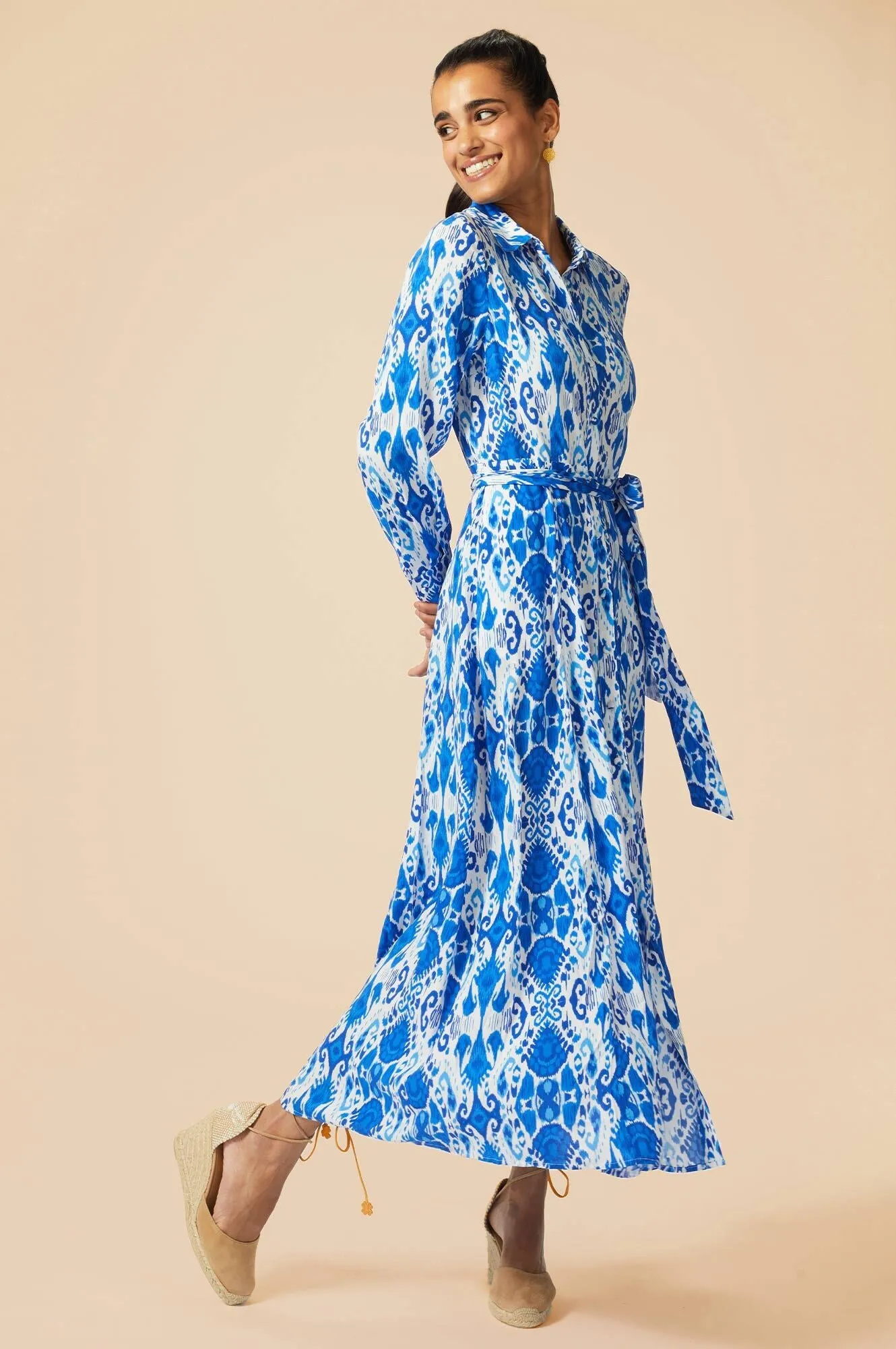 Eliza EcoVero™ Shirt Dress | Blue/White