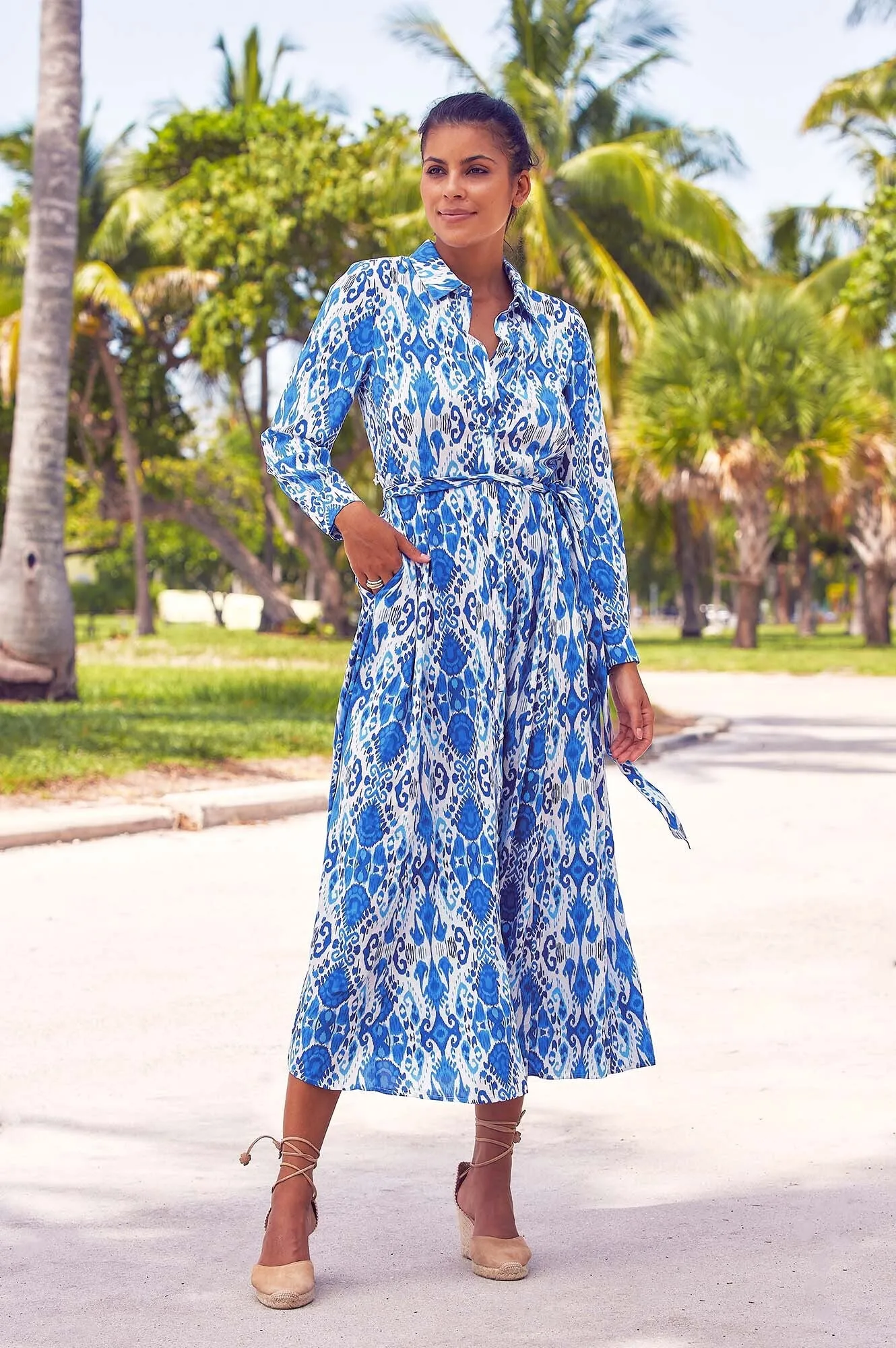 Eliza EcoVero™ Shirt Dress | Blue/White