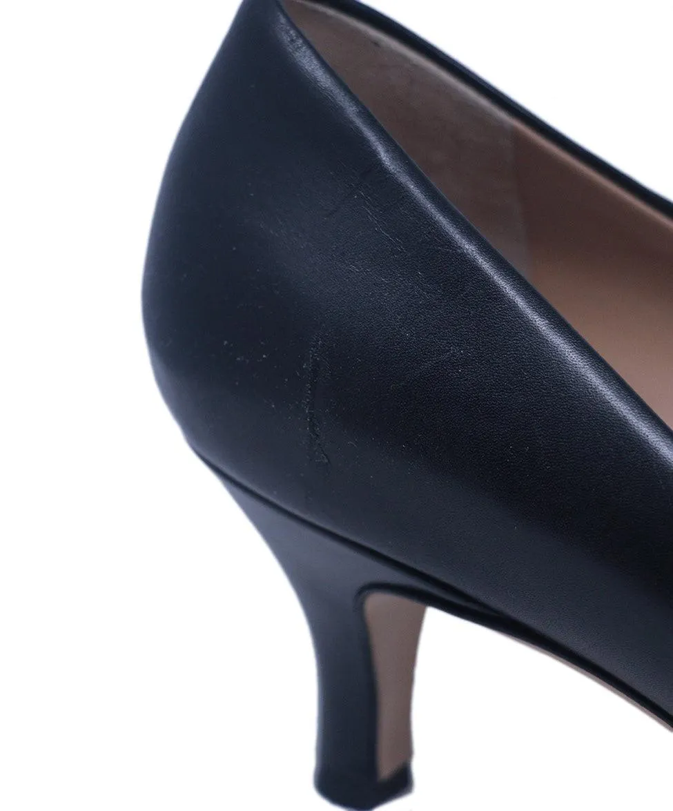 Ferragamo Black Leather Heels sz 9