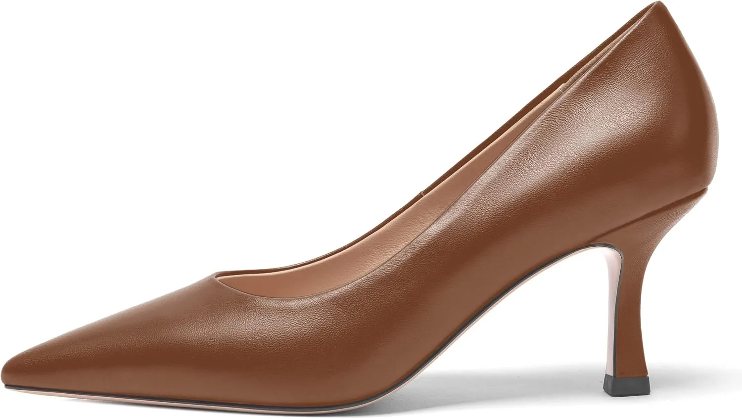 FOGEENA Womens Casual Pointed Toe Office Matte Slip On Stiletto High Heel Pumps Shoes 2.5 Inch
