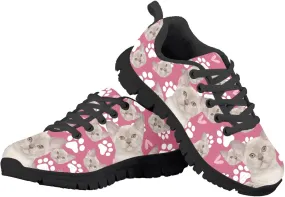 Kids Lightweight Breathable Walking Shoes Girls Washable Athletic Running Shoes Fashion Lace-up Sneaker