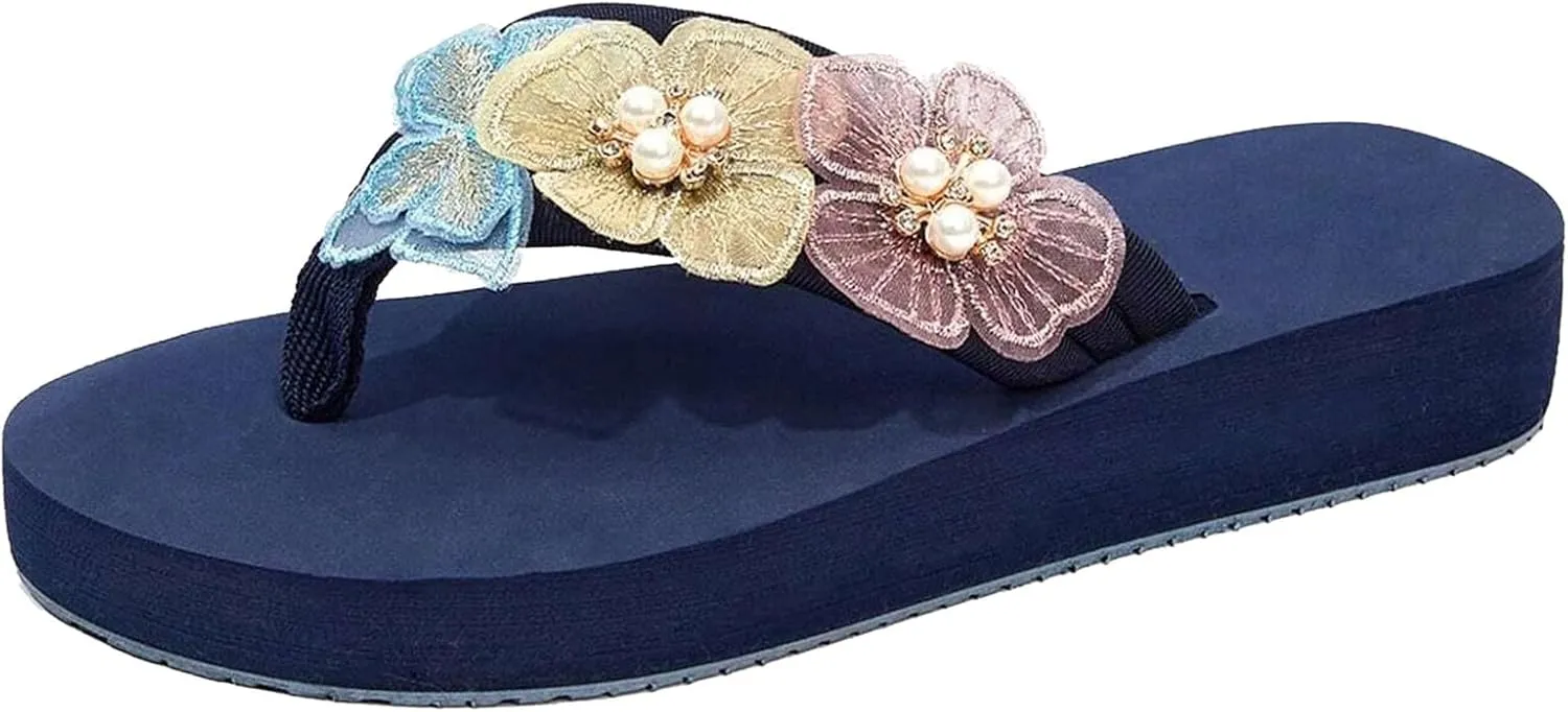 Ladies Shoes Fashion Thick Sole Flip Flops Casual Outdoor Beach Flip Flops Sandals Support Women Sock for