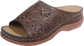 Lausiuoe Sandals Women Dressy Summer Flat Flip Flops Comfortable Walking Orthopedic Slippers Arch Support Orthotic Slides
