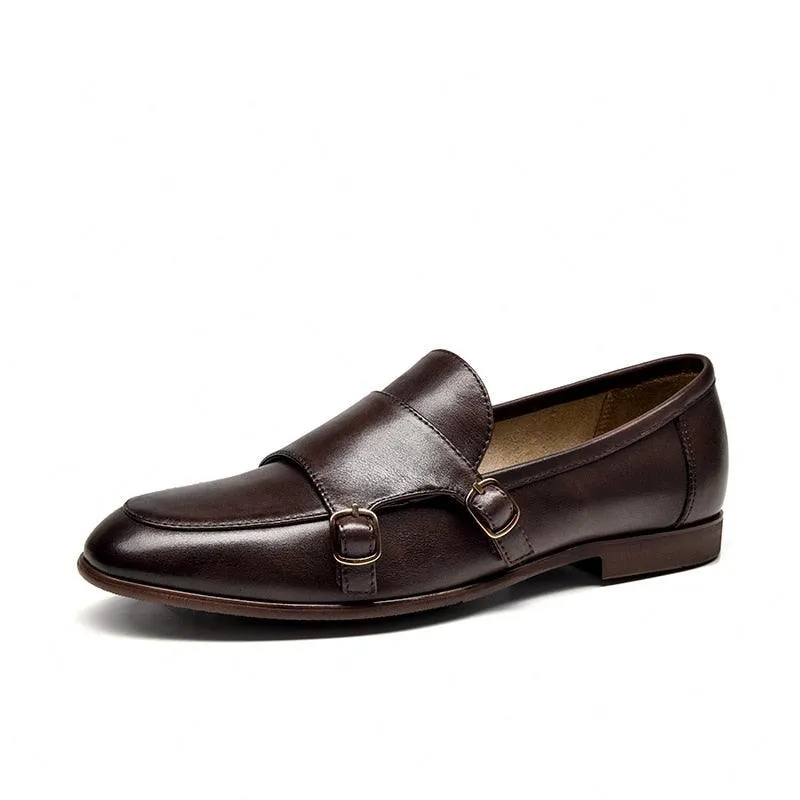 Leather Monk Strap Women Loafers