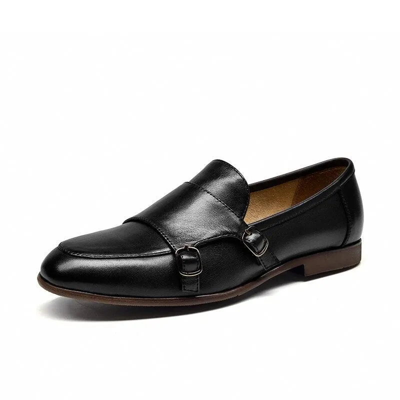 Leather Monk Strap Women Loafers