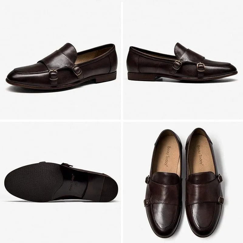Leather Monk Strap Women Loafers