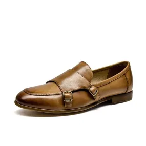 Leather Monk Strap Women Loafers