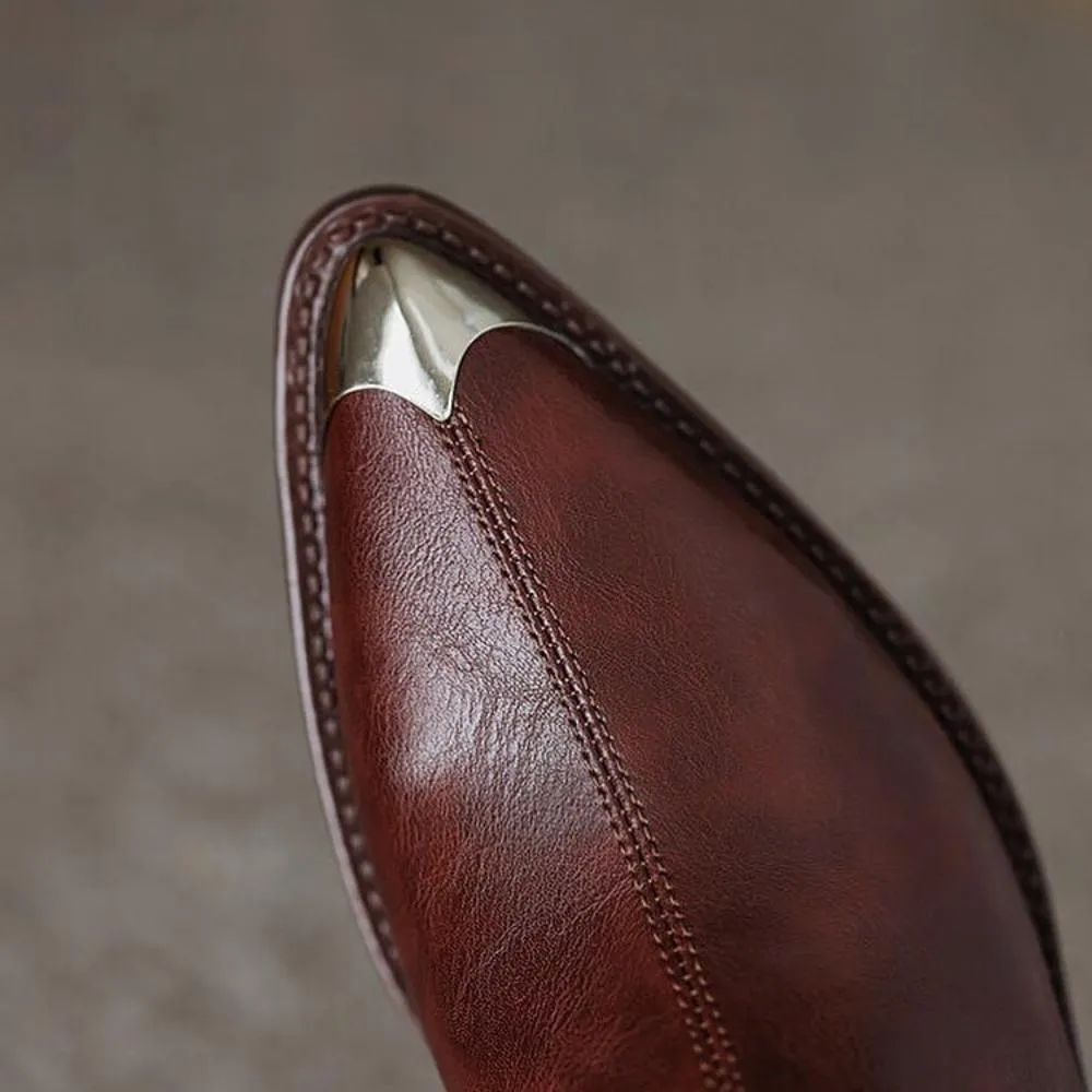 Light Luxury Metallic Toe Pointed Toe Boots