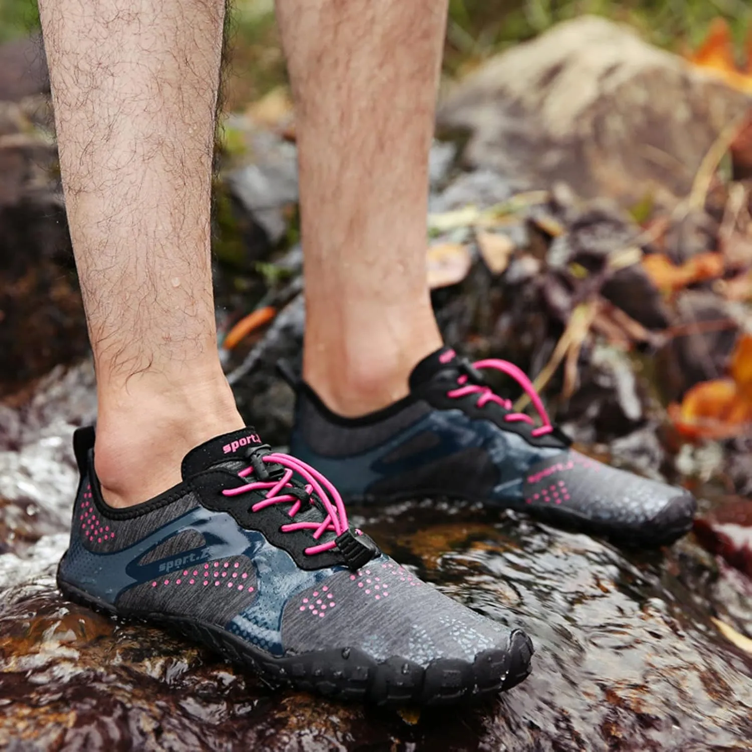 Men's Minimalist Barefoot Shoes Lightweight Sport Gym Jogging Walking Sneaker Breathable Lace Up Shoes for Men