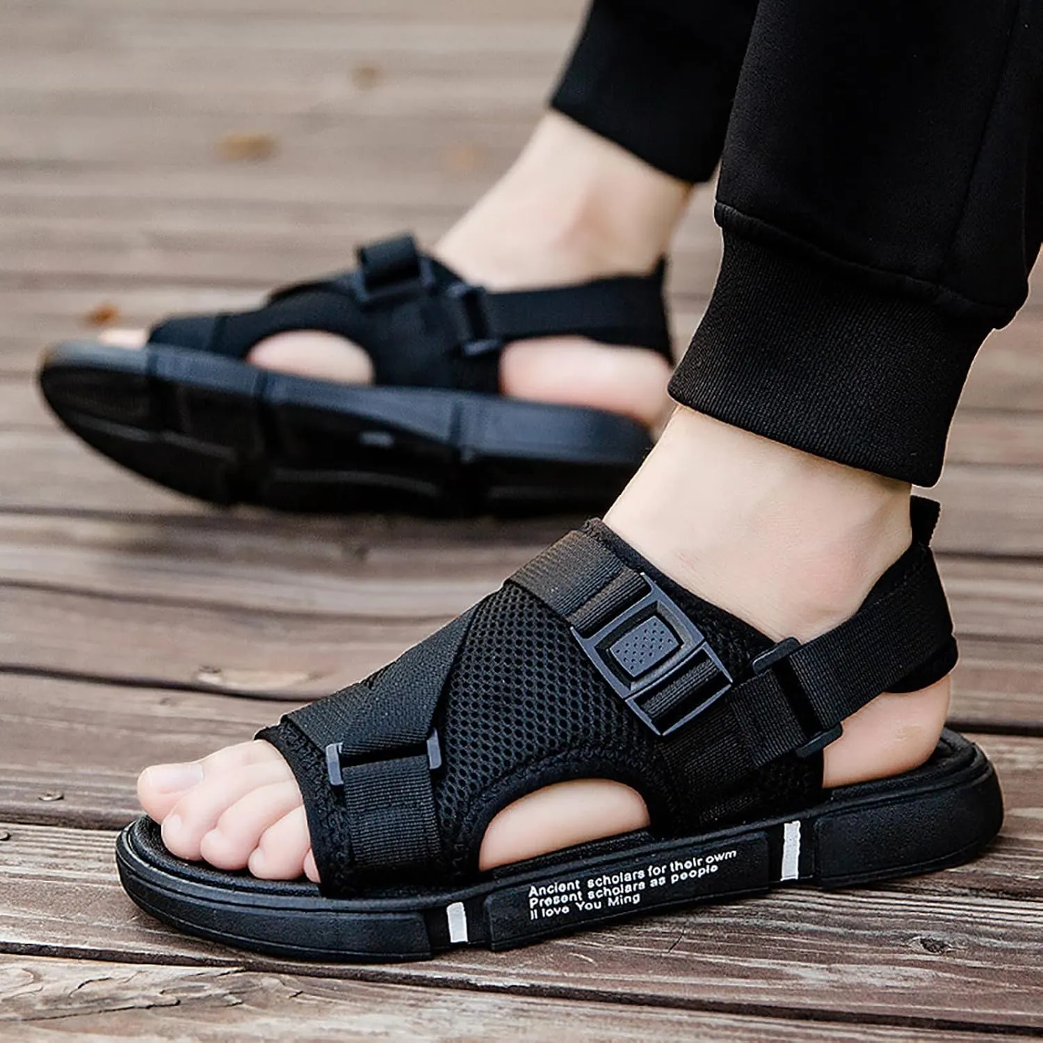 Mens Sandals Sandal for Men Mens Beach Sandals Non Slip Summer Adjustable Straps Open Toe Breathable Sandal
