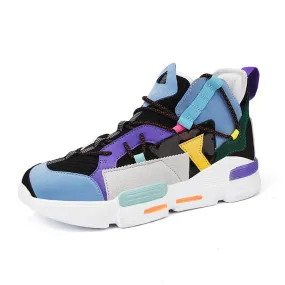 Men's Summer Flyknit Breathable Mesh Surface High-top Board Shoe