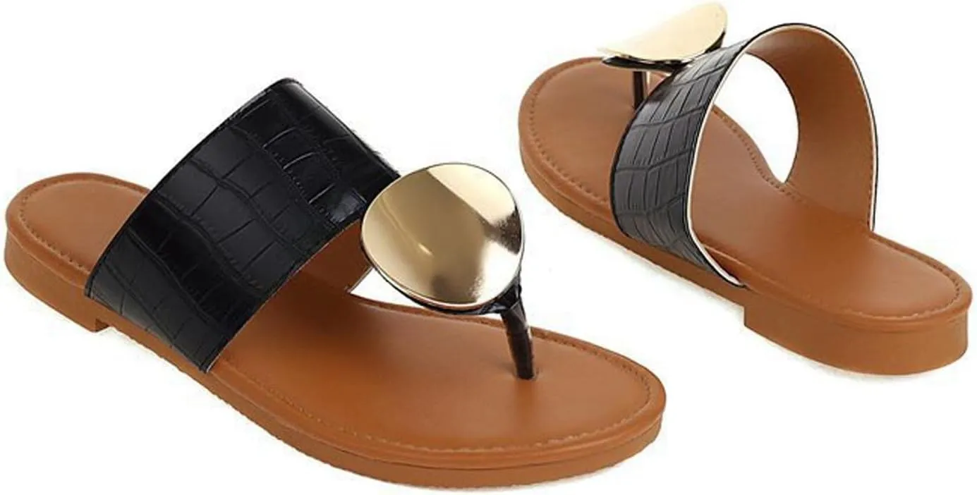 oiangi Summer Sandals for Women Flats Fashion Casual Clip Toe Flip Flops Slip-on Slipper Lightweight Comfortable Non-Slip Outdoor Slides Beach Shoes