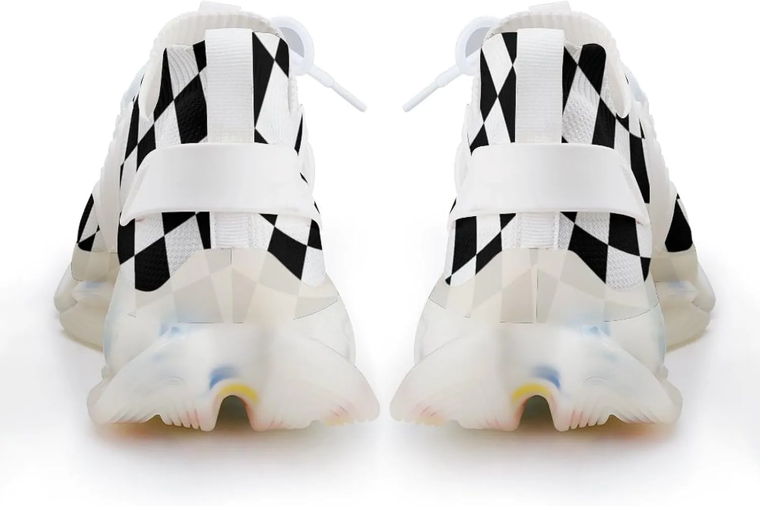 Plaid Black White Checkered Men's Running Sports Walking Shoes Athletic Training Shoe Breathable Non Slip Sneakers