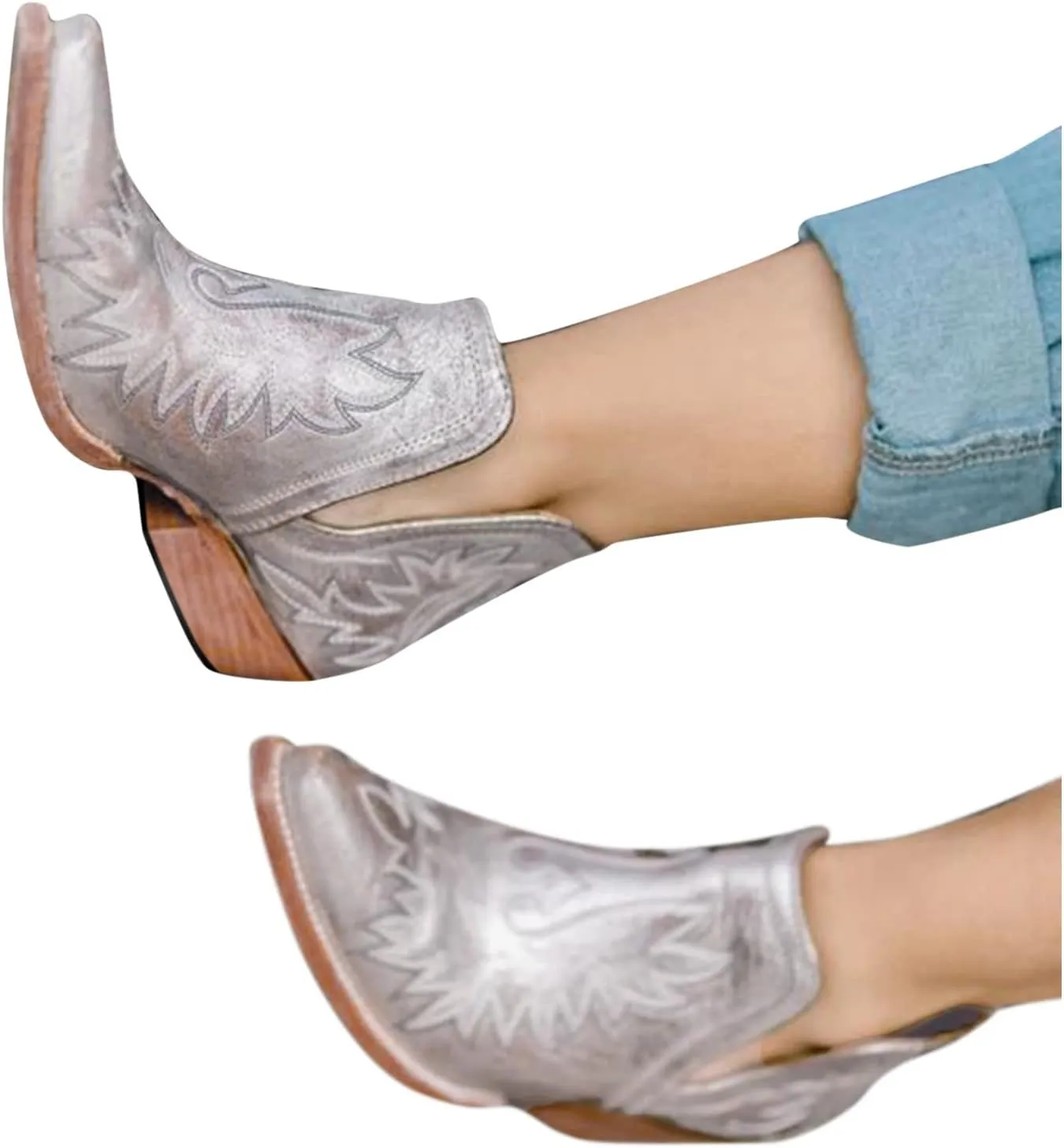 SBGMoSJ Ankle Boots Wedge for Women Leather High Heel Ankle Boots for Women Sexy Blowfish Wedge Booties for Women Short Brown Winter Boots for Women Botas Para Mujer Elegantes Bajitas