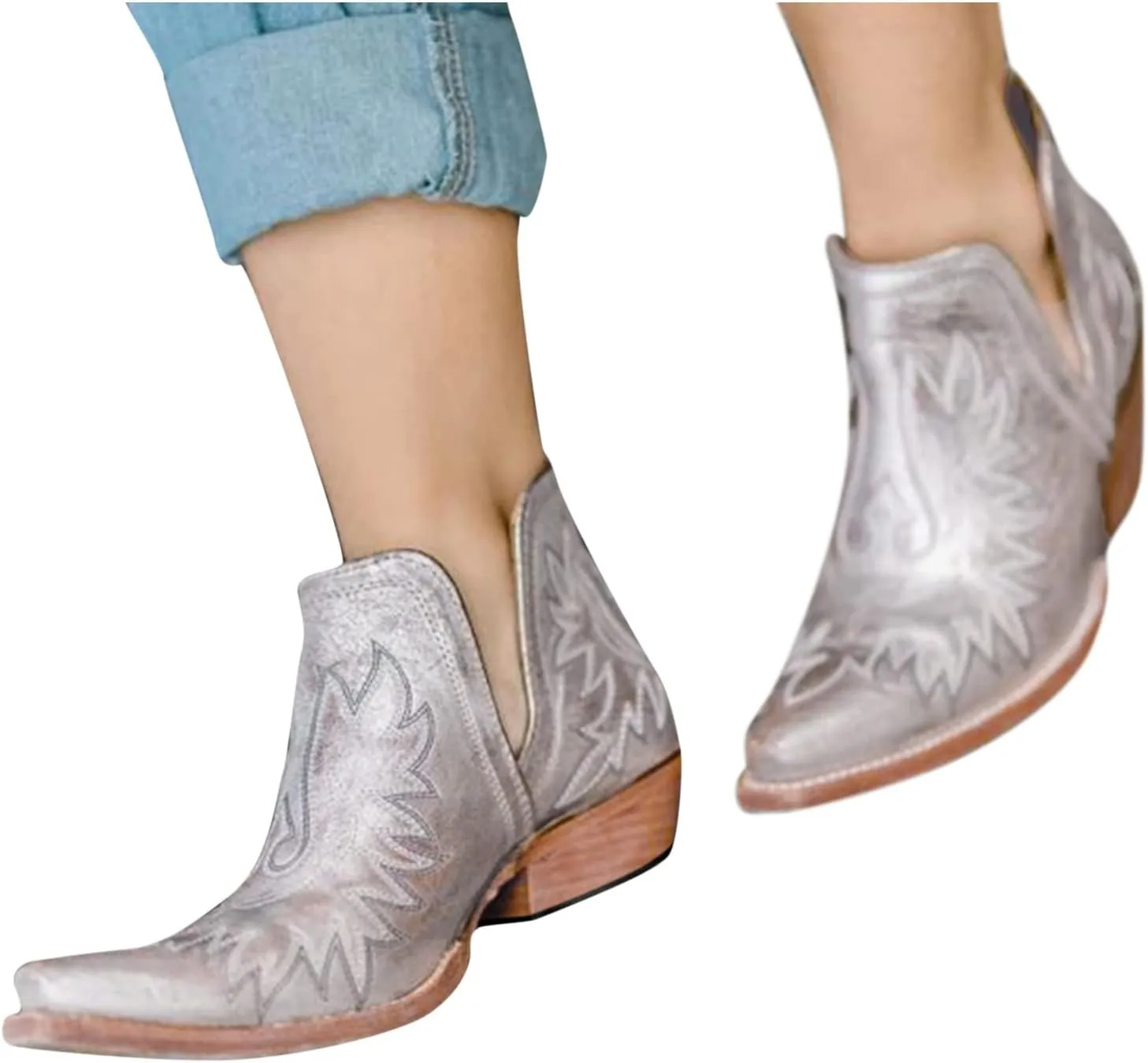 SBGMoSJ Ankle Boots Wedge for Women Leather High Heel Ankle Boots for Women Sexy Blowfish Wedge Booties for Women Short Brown Winter Boots for Women Botas Para Mujer Elegantes Bajitas