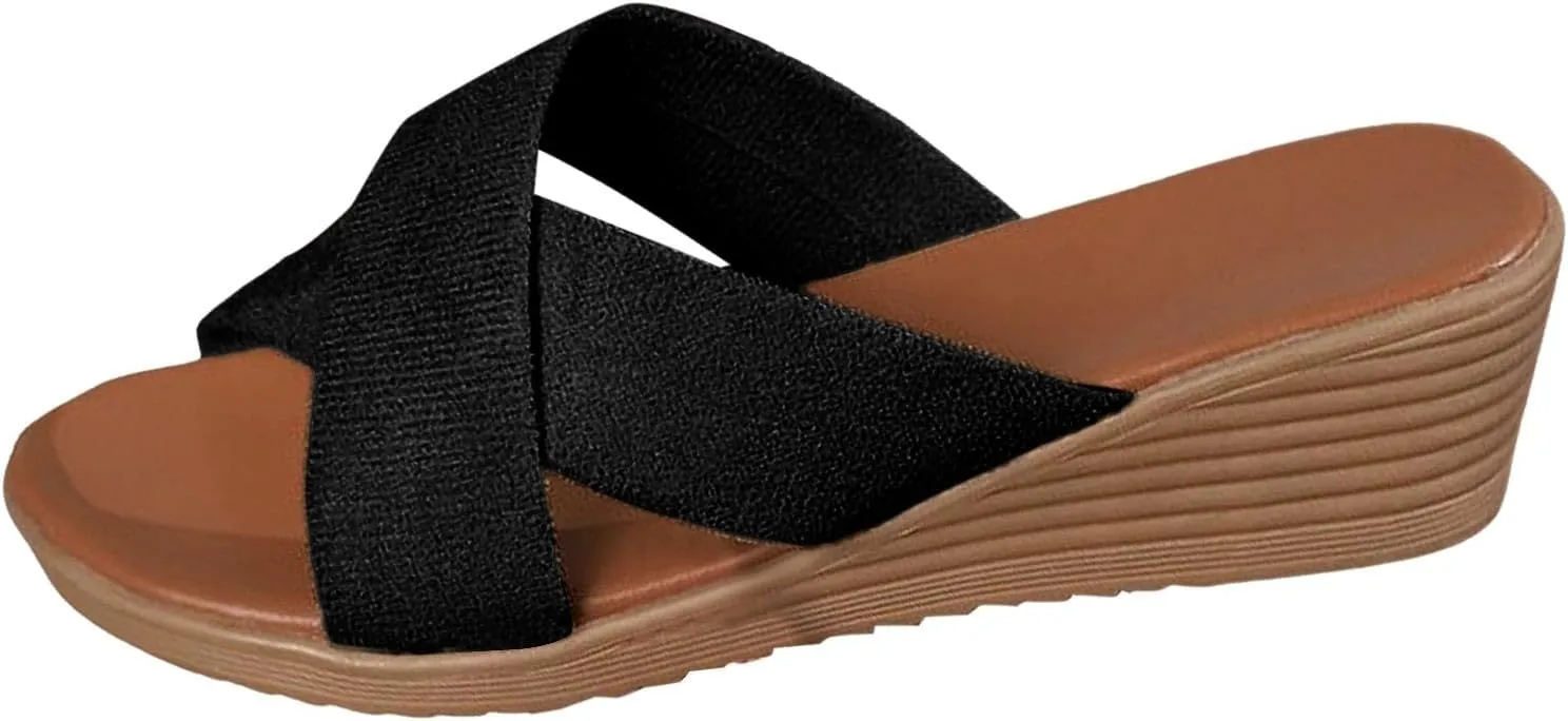 Temperament Thick Bottom Sandals for Women Women's Casual Summer Wedge Heels Shoes Orthopedic Hiking Sandals