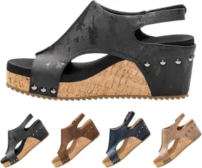 Thick Platform Wedge Sandals for Women 2025 - Lightweight Corkys Design with Adjustable Ankle Strap, Cushioned for All Day Wear