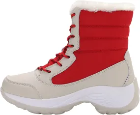 Women's Lightweight Snow Boots Fur Lined Warm Walking Booties Thick-soled Plus Velvet Warm Cotton Shoes Short Boot