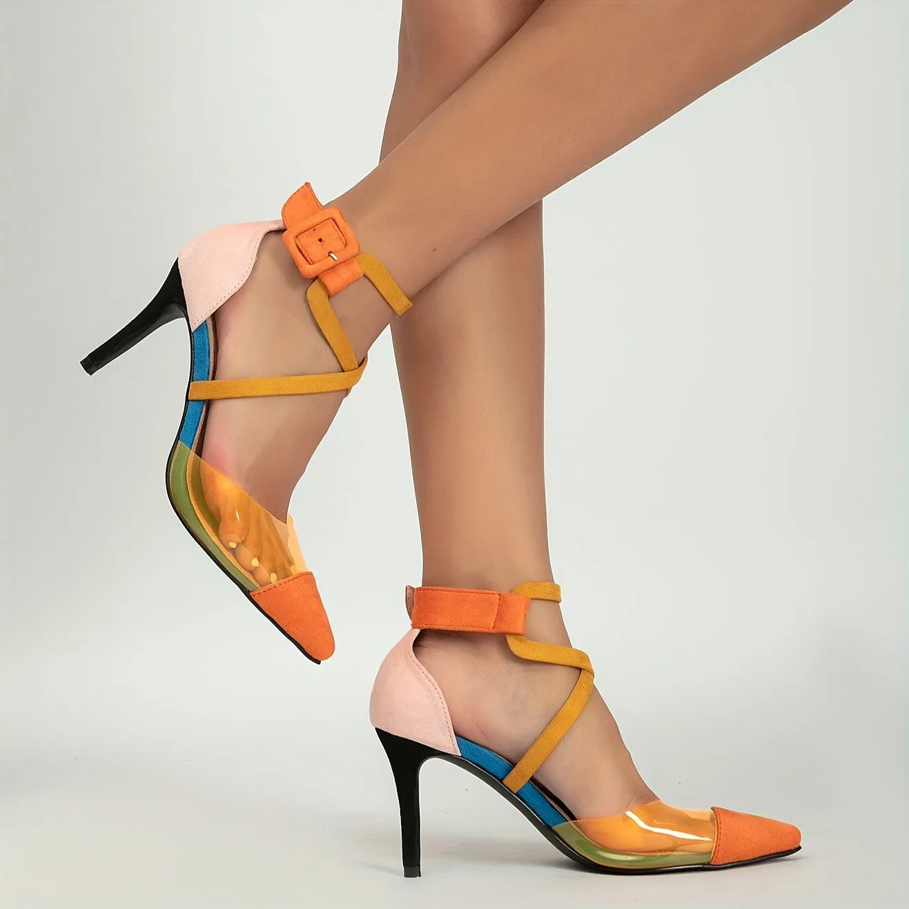 Women's Trendy Colorblock Stiletto Heels