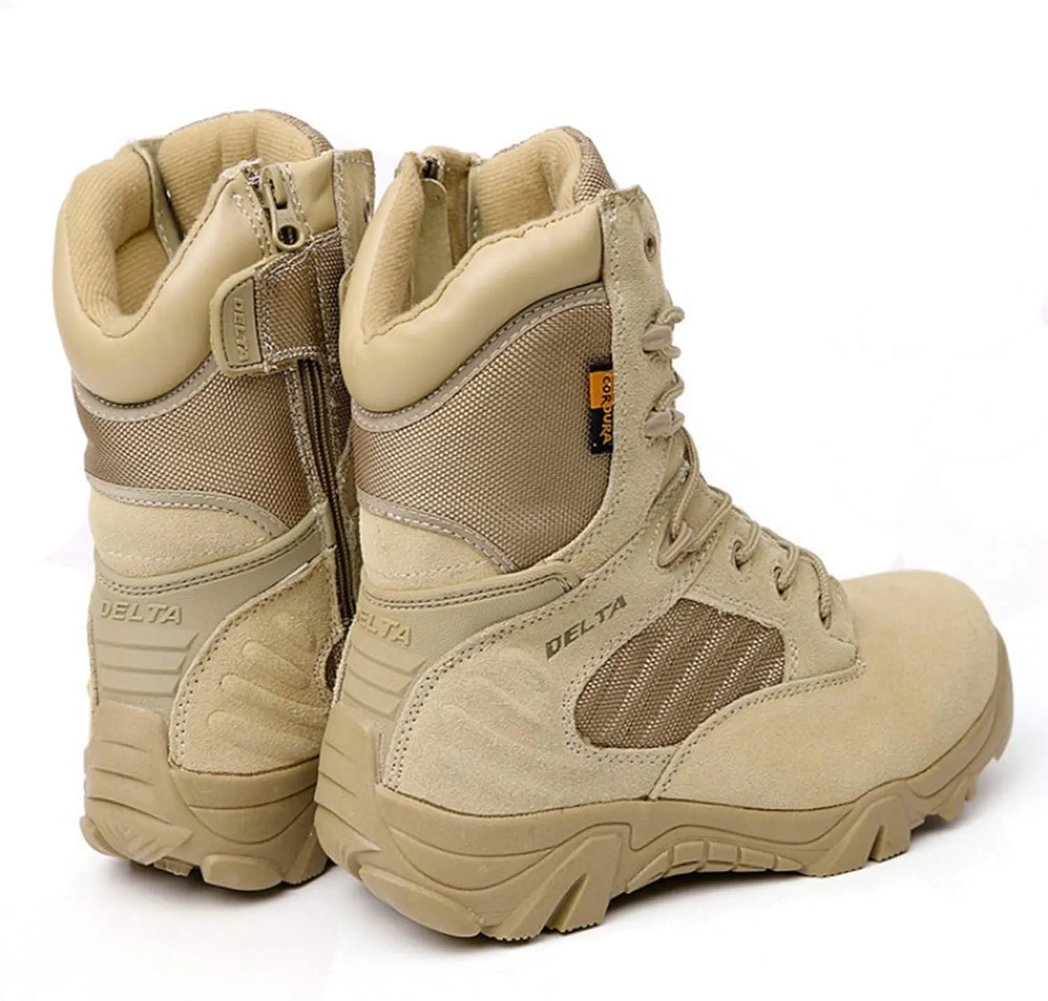 Wygwlg Men Military Boots, QualityTactical Desert Combat Ankle Boats Men's Work Shoes,Beige-36