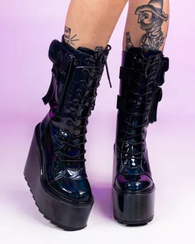 YRU Dune Desert Hologram Black Boots